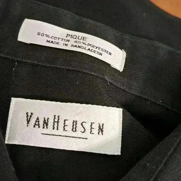 Shirt VAN HEUSEN BLACK LONG SLEEVES - Picture 2 of 4